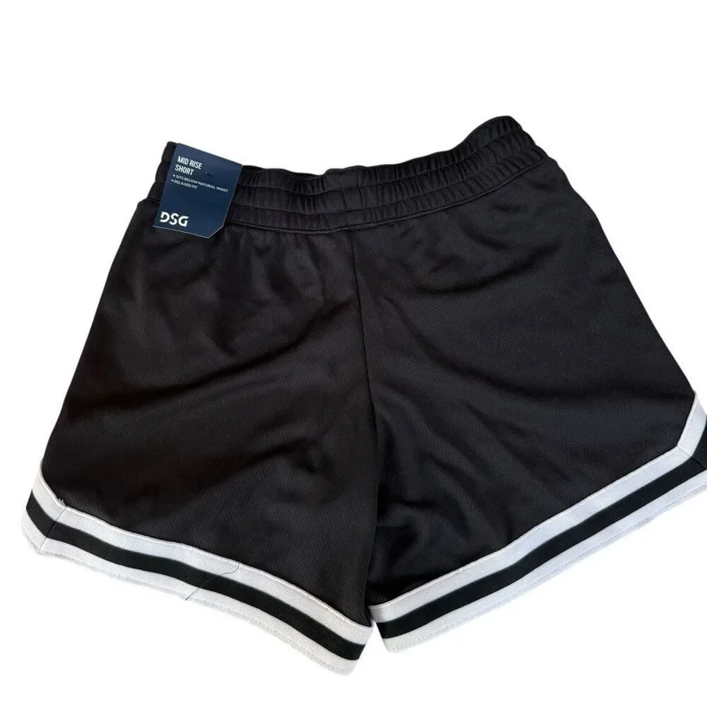 DSG MESH MID-RISE SHORTS GIRLS BLACK/WHITE size S 8-9 NWT